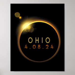 Solar Eclipse 2024 Staat Ohio Total Solar Eclipse Poster