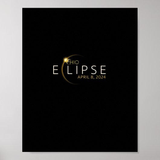Solar Eclipse 2024 Staat Ohio Total Solar Eclipse Poster (Vorne)