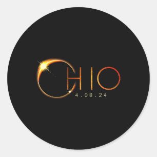 Solar Eclipse 2024 Staat Ohio Total Solar Eclipse Runder Aufkleber