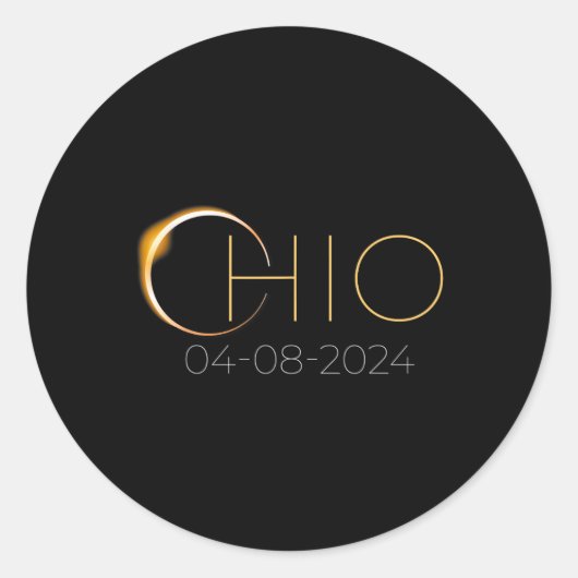 Solar Eclipse 2024 Staat Ohio Total Solar Eclipse Runder Aufkleber (Vorderseite)