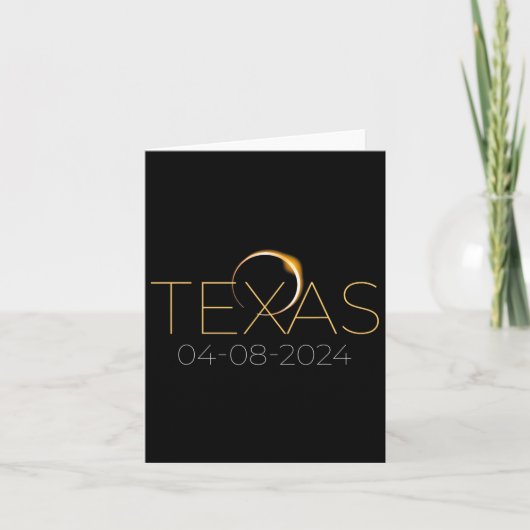 Solar Eclipse 2024 Staat Texas Total Solar Eclipse Karte (Vorderseite)