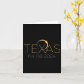 Solar Eclipse 2024 Staat Texas Total Solar Eclipse Karte (Gelbe Blume)