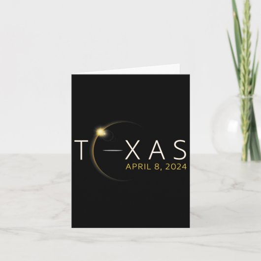 Solar Eclipse 2024 Staat Texas Total Solar Eclipse Karte (Vorderseite)