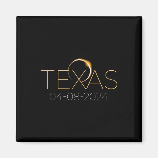 Solar Eclipse 2024 Staat Texas Total Solar Eclipse Magnet (Vorne)