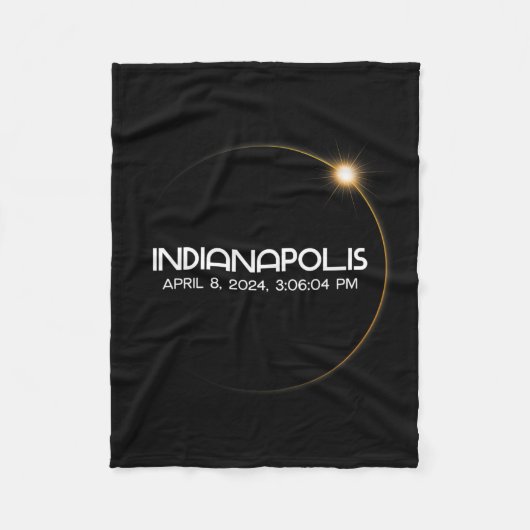 Solar Eclipse 2024 Stadt Fleecedecke (Vorderseite)