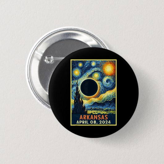 Solar Eclipse 2024 Starry Night Button (Vorne & Hinten)