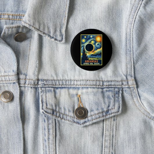 Solar Eclipse 2024 Starry Night Button (Beispiel)