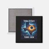 Solar Eclipse 2024 Starry Night Magnet (Vorderseite/Rückseite)