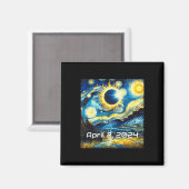 Solar Eclipse 2024 Starry Night Painting Van Gogh Magnet (Vorderseite/Rückseite)