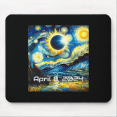 Solar Eclipse 2024 Starry Night Painting Van Gogh Mousepad (Vorne)