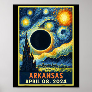 Solar Eclipse 2024 Starry Night Poster