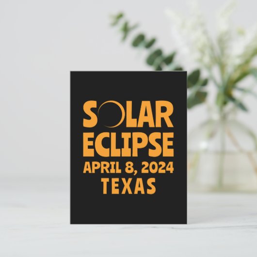 Solar Eclipse 2024 Texas Postkarte (Stehend Vorderseite)