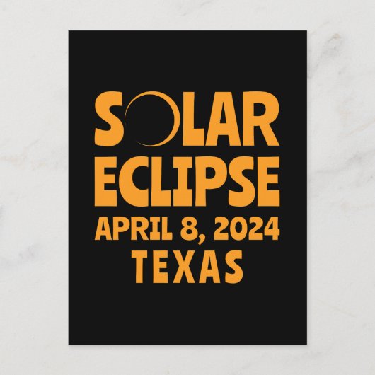 Solar Eclipse 2024 Texas Postkarte (Vorderseite)