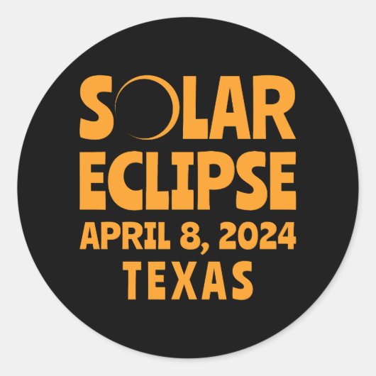 Solar Eclipse 2024 Texas Runder Aufkleber (Vorderseite)