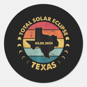 Solar Eclipse 2024 Texas Solar Eclipse Tank Top Runder Aufkleber