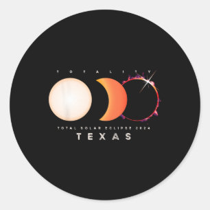 Solar Eclipse 2024 Texas Total Eclipse America Gra Runder Aufkleber