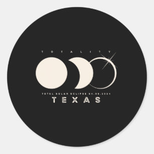 Solar Eclipse 2024 Texas Total Eclipse Astronomie Runder Aufkleber