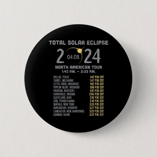Solar Eclipse 2024 Totalität April 8 Männer Frauen Button (Vorderseite)