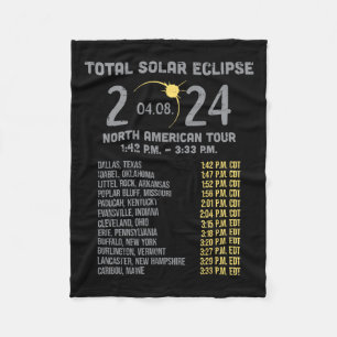Solar Eclipse 2024 Totalität April 8 Männer Frauen Fleecedecke