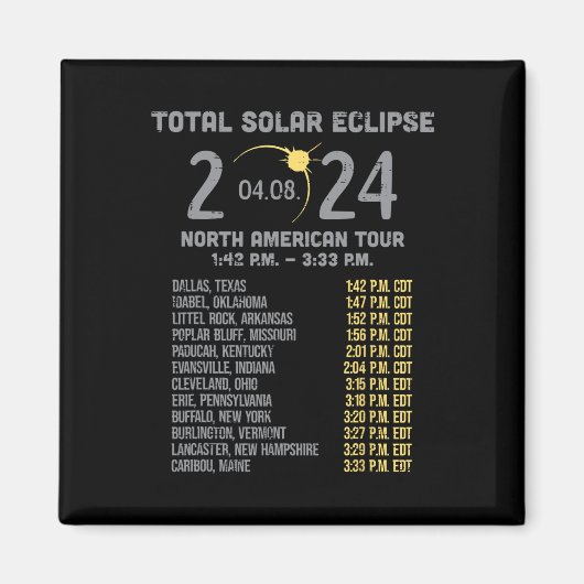 Solar Eclipse 2024 Totalität April 8 Männer Frauen Magnet (Vorne)