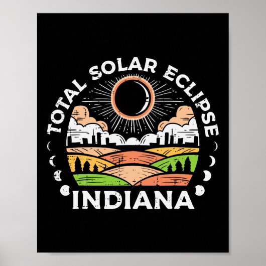 Solar Eclipse 2024 Totalität April 8 Männer Frauen Poster (Vorne)