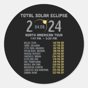 Solar Eclipse 2024 Totalität April 8 Männer Frauen Runder Aufkleber