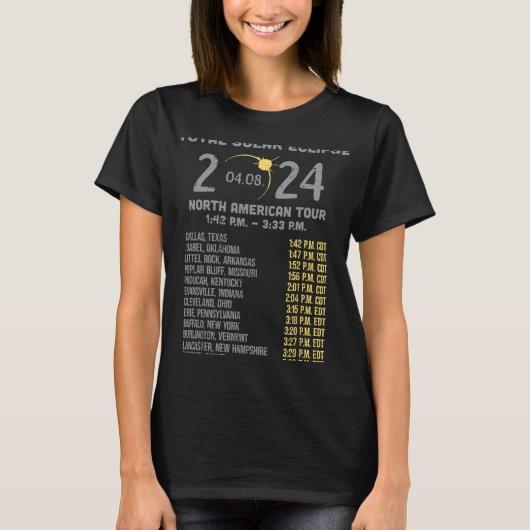Solar Eclipse 2024 Totalität April 8 Männer Frauen T-Shirt (Vorderseite)