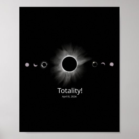 Solar Eclipse 2024 Totalität Poster (Vorne)