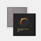 Solar Eclipse 2024 Totality 8. April Magnet (Vorderseite/Rückseite)