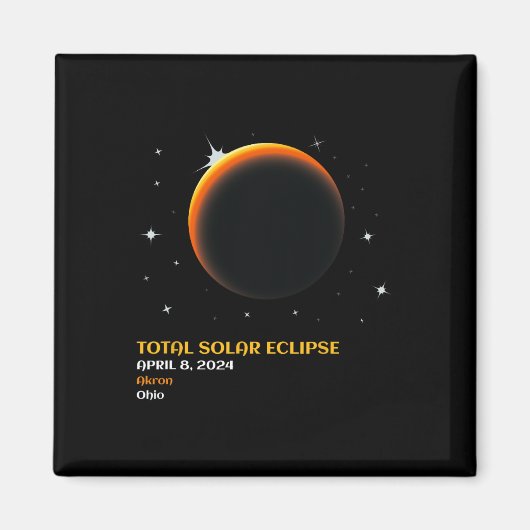 Solar Eclipse 2024 Totality 8. April Magnet (Vorne)