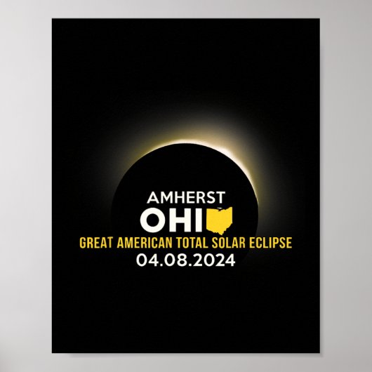 Solar Eclipse 2024 Totality 8. April Poster (Vorne)