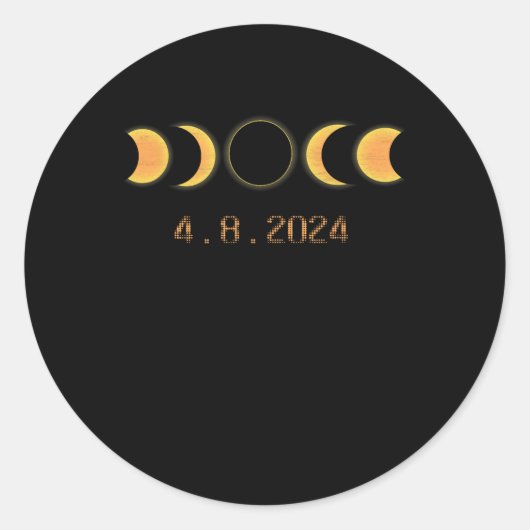 Solar Eclipse 2024 Totality 8. April Runder Aufkleber (Vorderseite)