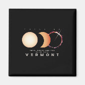 Solar Eclipse 2024 Vermont Total Eclipse Astronomi Magnet (Vorne)