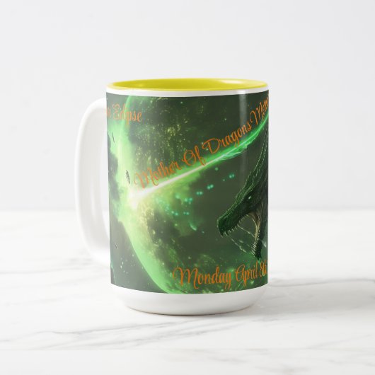 Solar Eclipse 2024 Zweifarbige Tasse (Vorderseite Links)