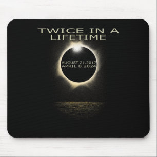 Solar-Eclipse 2024 zweimal im Leben Mousepad