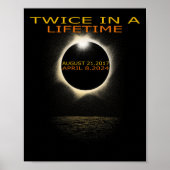 Solar-Eclipse 2024 zweimal im Leben Poster (Vorne)