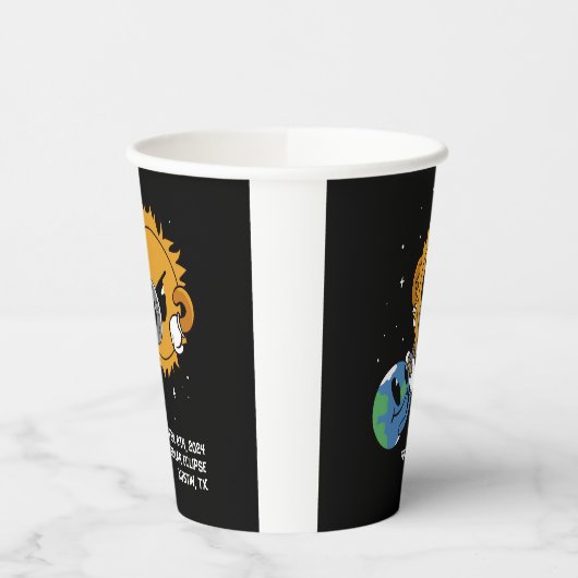 Solar Eclipse 2025 FotoTram Personalisiert Pappbecher (Links)