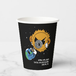 Solar Eclipse 2025 FotoTram Personalisiert Pappbecher