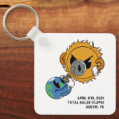 Solar Eclipse 2025 FotoTram Personalisiert Schlüsselanhänger (Vorderseite)