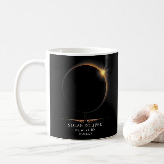 Solar Eclipse 2026 Celestial Astronomy Kaffeetasse (Mit Donut)