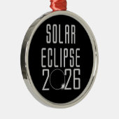 Solar Eclipse 2026 Gedenkveranstaltung Ornament Aus Metall (Rechts)