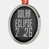 Solar Eclipse 2026 Gedenkveranstaltung Ornament Aus Metall (Links)