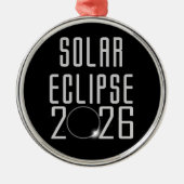 Solar Eclipse 2026 Gedenkveranstaltung Ornament Aus Metall (Vorne)