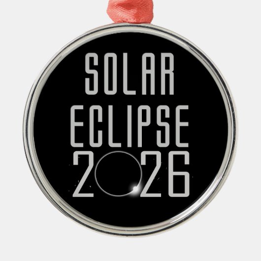 Solar Eclipse 2026 Gedenkveranstaltung Ornament Aus Metall (Vorne)