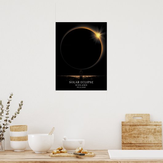 Solar Eclipse 2026 Iceland Celestial Poster (Küche)