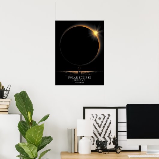 Solar Eclipse 2026 Iceland Celestial Poster (Heimbüro)
