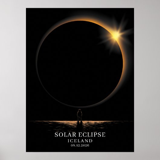 Solar Eclipse 2026 Iceland Celestial Poster (Vorne)