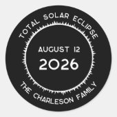 Solar-Eclipse 2026 insgesamt Personalisiert Runder Aufkleber (Vorderseite)