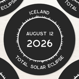 Solar Eclipse 2026 Island insgesamt Runder Aufkleber