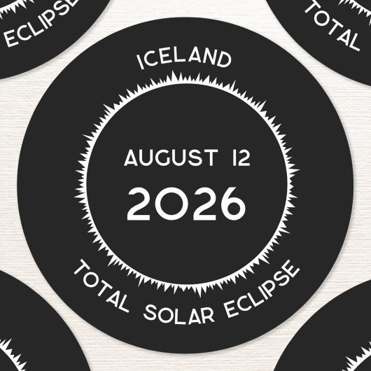 Solar Eclipse 2026 Island insgesamt Runder Aufkleber